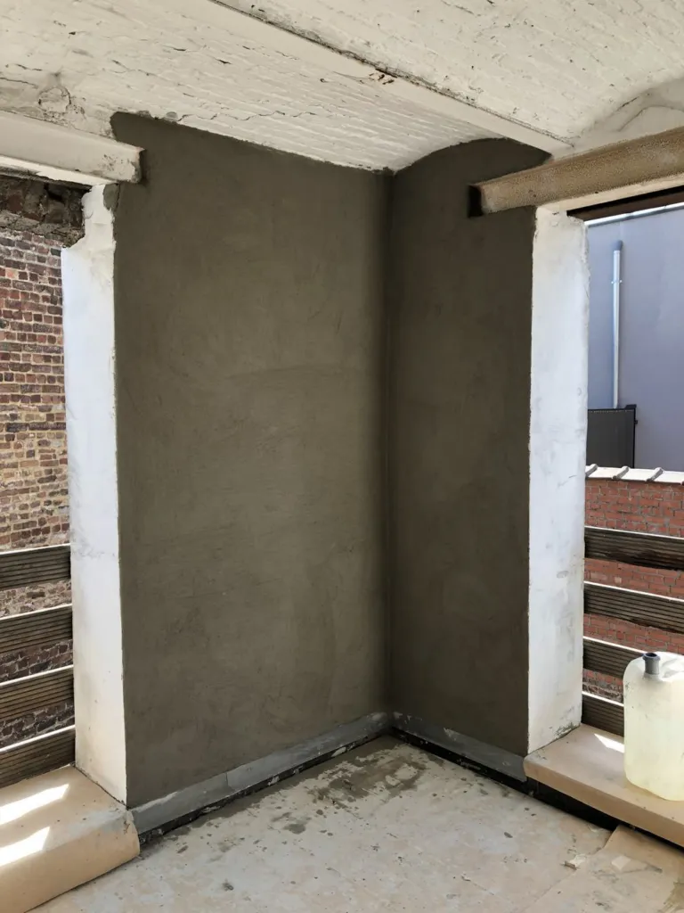 L'angle intérieur après enduit