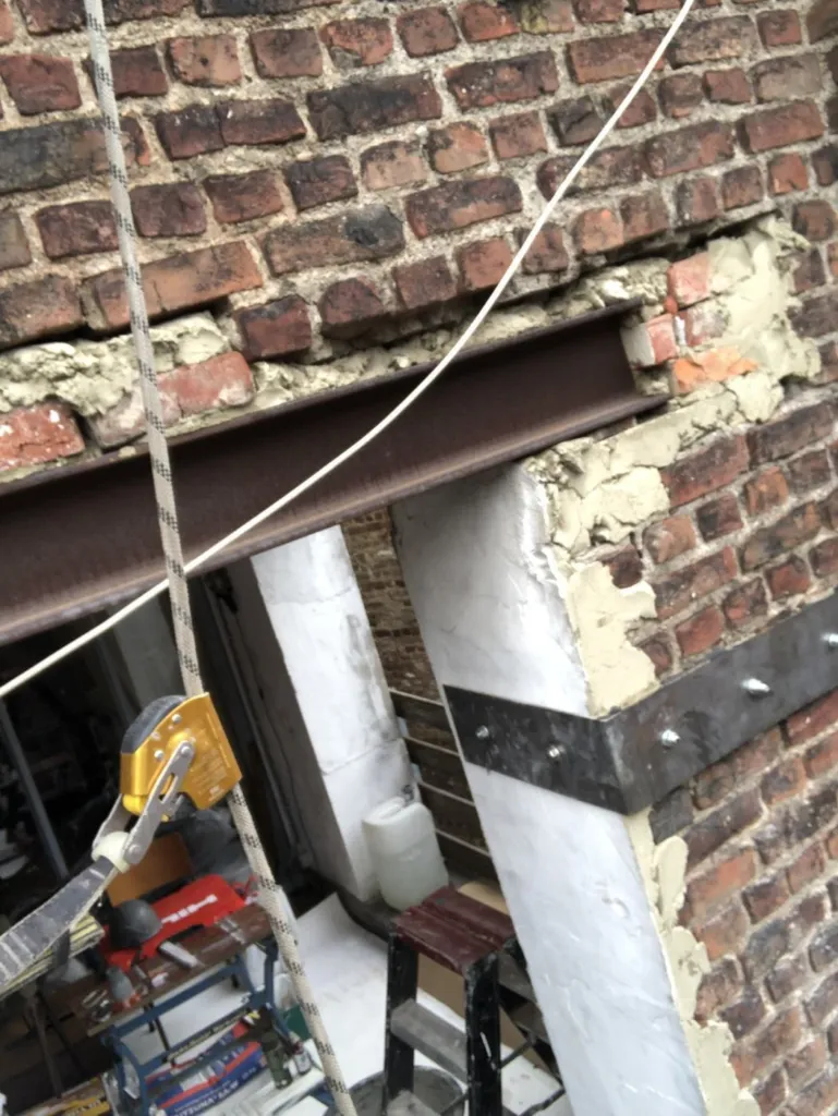 L'ensemble de la poutre et de son renfort après travaux
